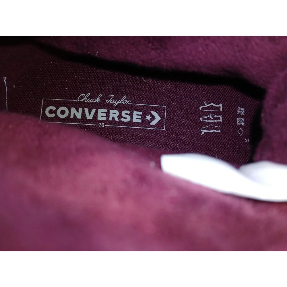 Rare Converse Chuck 70 High White With Maroon No Box Unisex Size 9